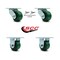 Service Caster 3.25 Inch Poly on Steel Caster Set with Roller Bearing 2 Swivel Lock 2 Rigid SCC SCC-30CS3420-PUR-GB-BSL-2-R-2 - alternate 1